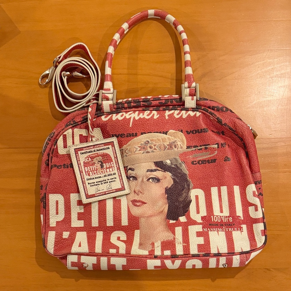 Massimo Trulli “Audrey Hepburn” handbag. Made in Tuscany with genuine leather.
